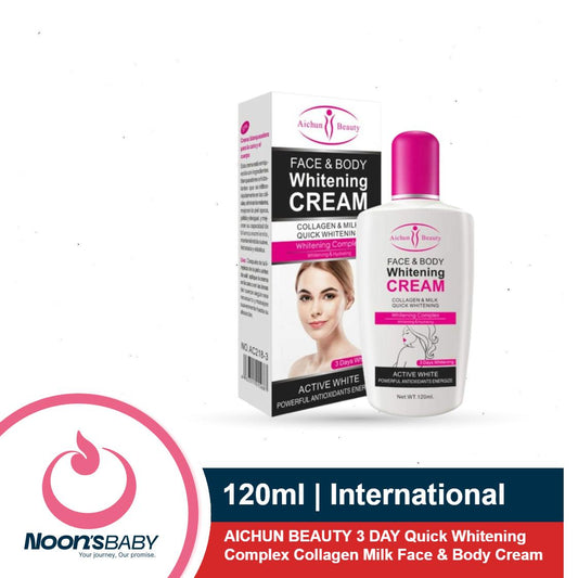 AICHUN BEAUTY 3 DAY Quick Whitening Cream 120ml Whitening Complex Collagen Milk Face & Body Cream Power Antioxidants