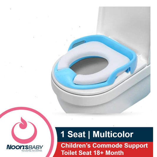 1 Seat Multicolor Children’s Soft Commode Support Toilet Seat 18+ Month | Baby Toilet Seat Safe Soft Training Seat Potty Sitting Ring with Handles Bathroom Trainer Closes tool Cover