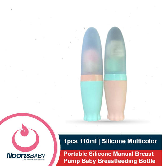 1pcs 110ml Soft Silicone Squeezing Feeding Bottle Cute Newborn Baby Training Rice Paste Spoon Infant Cereal Food Supplement Feeder for Toddler Infant Food Dispensing and Feeding