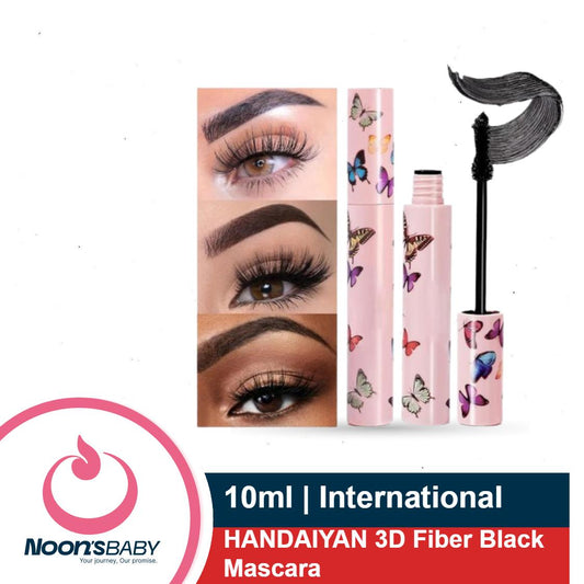 HANDAIYAN 3D Fiber Black Volume Mascara 10ml Lengthens Eyelashes Extra Volume Waterproof Natural Lashes Female Professional Makeup