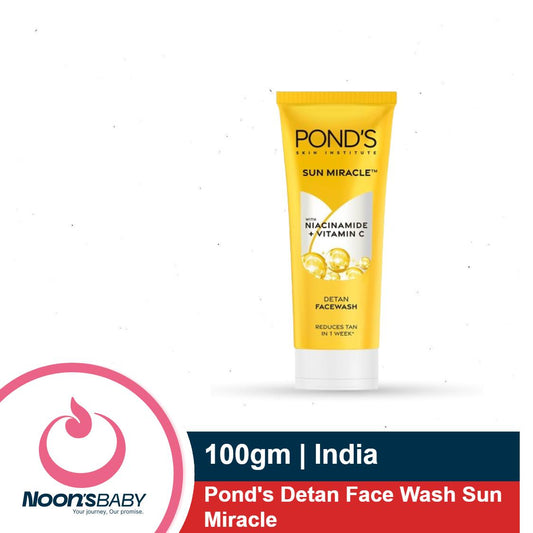 Pond's Detan Face Wash Sun Miracle 100g | Tan Removal in Just 7 Days | Contains Vitamin C and Niacinamide | Facewash for All Skin Types | India