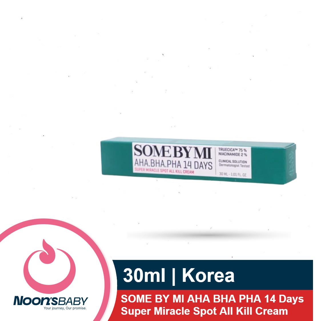 SOME BY MI AHA BHA PHA 14 Days Super Miracle Spot All Kill Cream - 30ml - Mild Korean Skin Trouble Spot Care Face Cream for Sensitive Skin - Skin Soothing and Calming Effect - Korean Skin Care