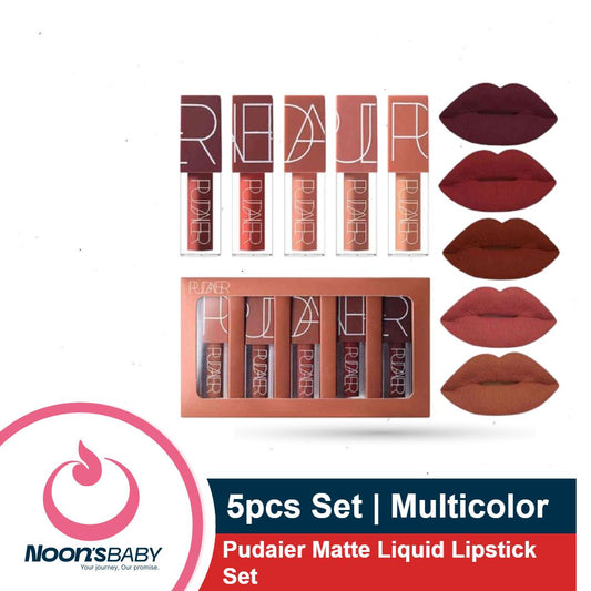 Pudaier Matte Liquid Lipstick Set 5pcs Lipstick 5 Colors Matte Lipstick Set, Long Lasting Velvet Lips Tint Liquid Lipstick Waterproof Lipstick Makeup
