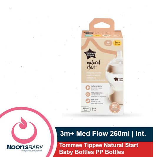 Baby Feeder 3m+ Medium Flow 260ml PP Bottle Tommee Tippee Natural Start Baby Feeder