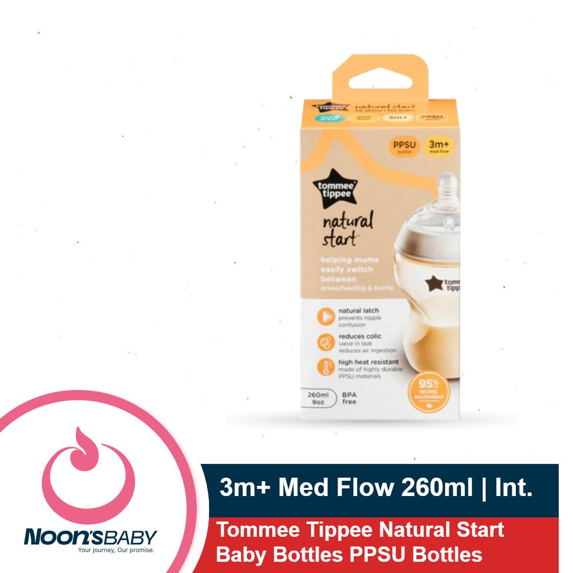 Baby Feeder 3m+ Medium Flow 260ml PPSU Bottle Tommee Tippee Natural Start Baby Feeder