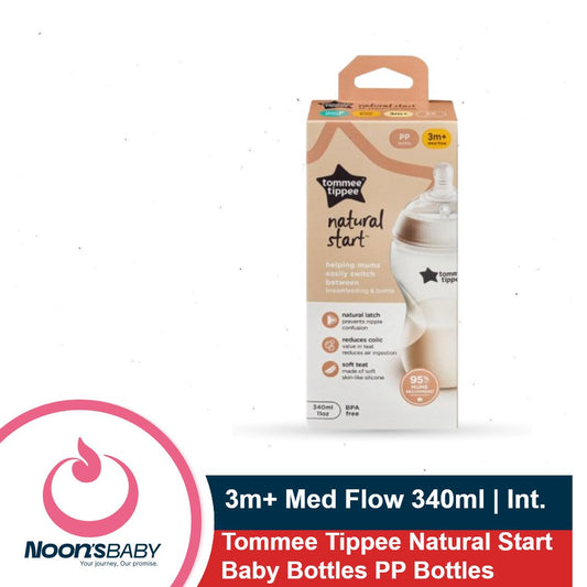 Baby Feeder 3m+ Medium Flow 340ml PP Bottle Tommee Tippee Natural Start Baby Feeder