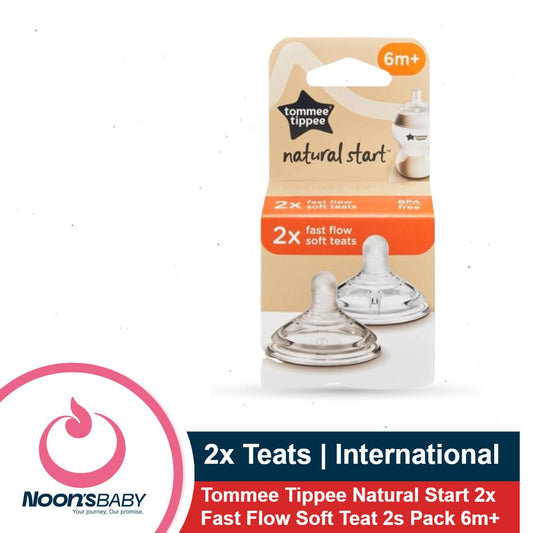 Tommee Tippee Natural Start 2x Fast Flow Soft Teat 2s Pack 6m+