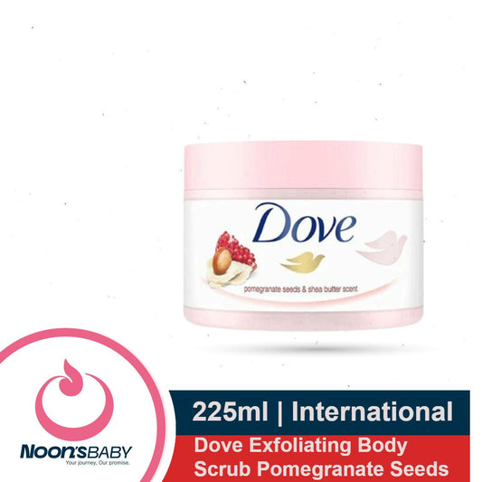 Dove Exfoliating Body Scrub Pomegranate Seeds 225ml /  Macadamia & Rice Milk Scent 225ml / Body Polish Brown Sugar & Coconut Butter 298gm / Oatmeal & Calendula Oil 298gm | Made in Slovakia