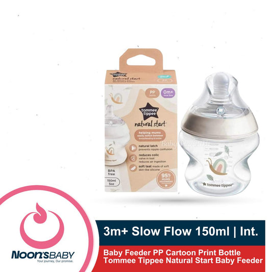 Baby Feeder 0m+ Slow Flow 150ml PP Cartoon Print Bottle Tommee Tippee Natural Start Baby Feeder