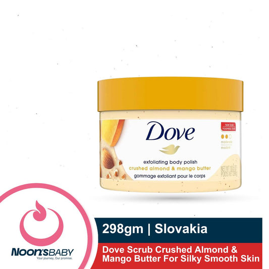 Dove Scrub Crushed Almond & Mango Butter 298gm For Silky Smooth Skin Body Scrub