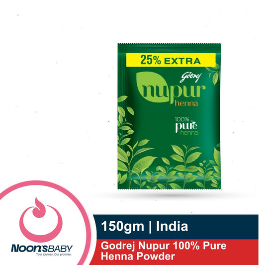 Godrej Nupur 100% Pure Henna Powder 150gm for Hair Colour (Mehandi) | for Hair, Hands & Feet