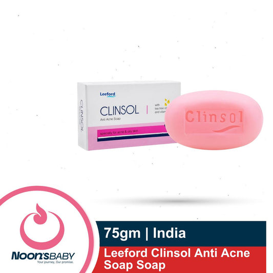 Leeford Clinsol Anti Acne Soap 75g Enriched Tea Tree Oil with Vitamin E for Soft Skin | Gentle on Skin | Helps to remove Acne