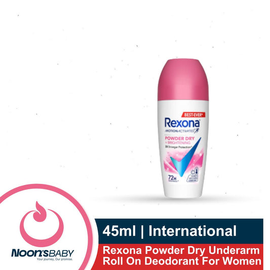 Rexona Powder Dry+Brightening Underarm Roll On Deodorant For Women 45ml