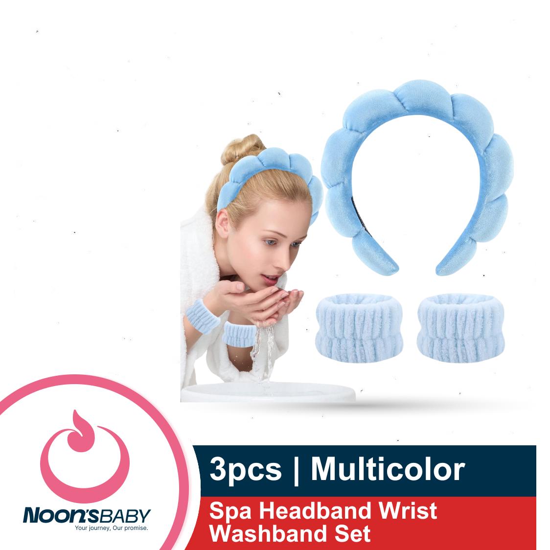 Sweet Beauty Spa Headband & Wristband 3pcs Set Multicolor