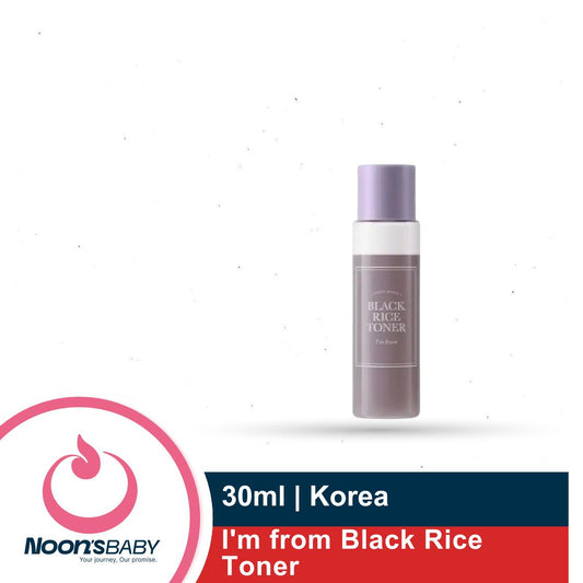 I'm from Black Rice Toner 30ml for Oily Skin, Lightweight, Niacinamide, Panthenol, Glass Skin, Fragrance Free, Korean Skin Care