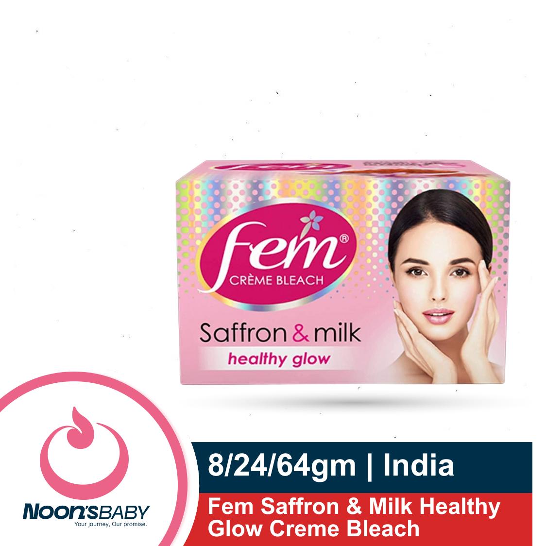 Fem Saffron & Milk Healthy Glow Creme Bleach 8gm/ 24gm/ 64gm | India