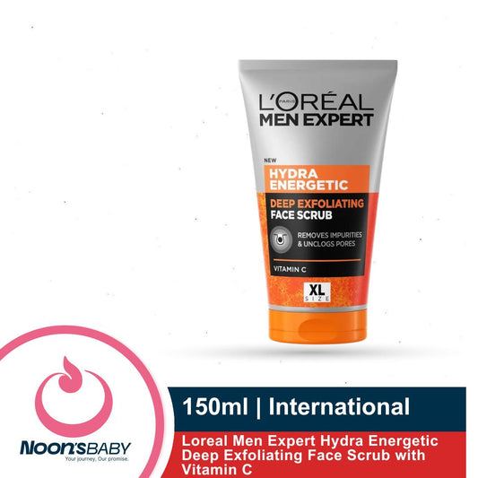 Loreal Men Expert Hydra Energetic Deep Exfoliating Face Scrub with Vitamin C - XL Size 150ml
