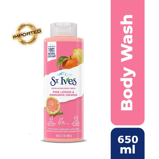St. Ives Pampering Body Wash - Pink Lemon & Mandarin Made with Plant-Based Cleansers - 650ml