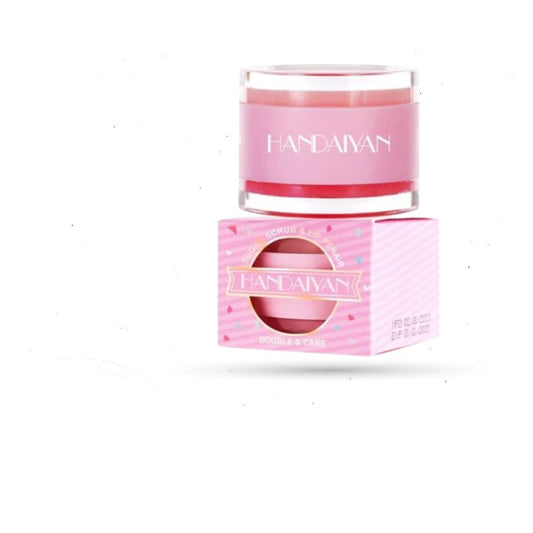 Handaiyan Lip Balm Sugar Scrub & Lip Perair 2in1 Lip Balm for Women Sugar Scrub Reduce Fine Lines Brighten Exfoliate and Nourish for Pigmented Lips Moisturizing Vitamin Packed Balm