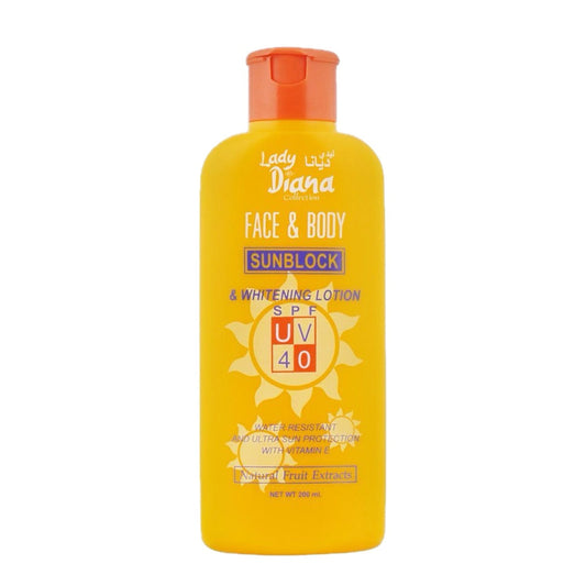 Lady Diana Sunblock SPF UV 40 Face & Body Lotion 200ml (Made in UAE)