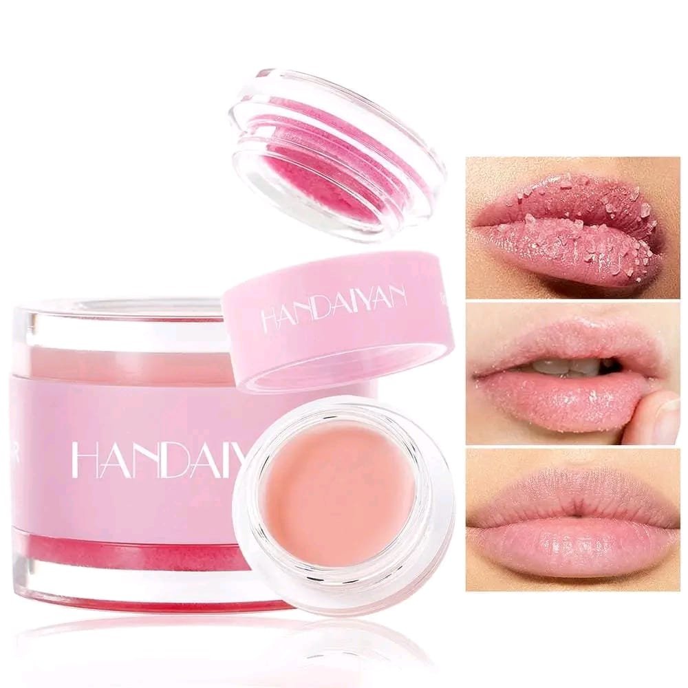 Handaiyan Lip Balm Sugar Scrub & Lip Perair 2in1 Lip Balm for Women Sugar Scrub Reduce Fine Lines Brighten Exfoliate and Nourish for Pigmented Lips Moisturizing Vitamin Packed Balm