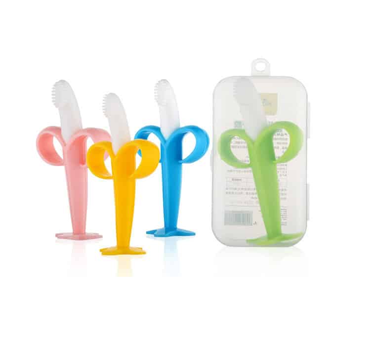 Baby Safe Banana Shape Baby Teether Toys Silicone Toothbrush
