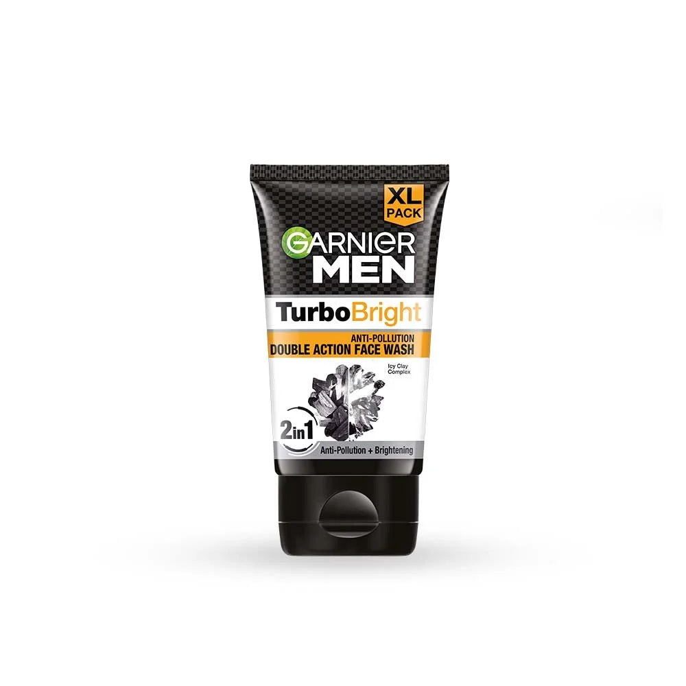 Garnier Men Turbo Bright Anti Pollution Double Action Face Wash 50g / 100g