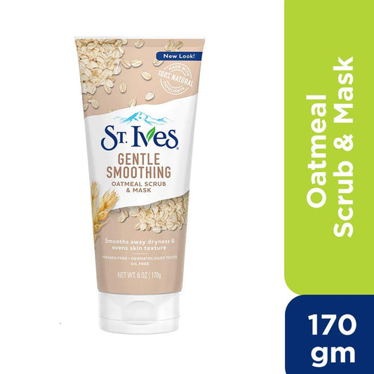 Face Scrubs - St. Ives Gentle Smoothing Oatmeal Scrub made with 100 percent Natural Exfoliates - 170ml