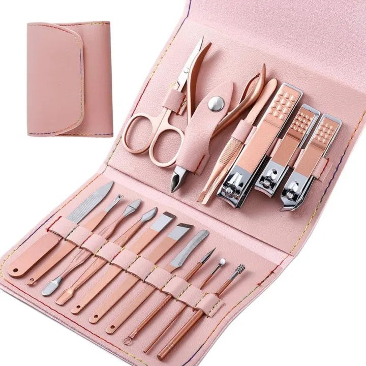 16pcs Stainless Steel Portable Nail Clipper Set Professional Pedicure Kit Beauty Manicure Set | Multicolor