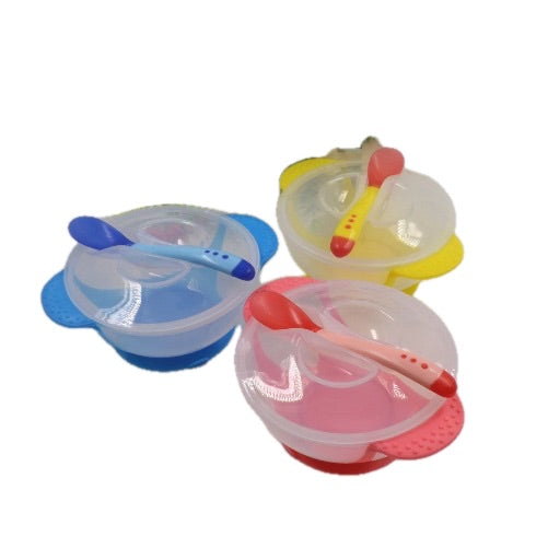Baby Feeding Spoon And Bowl Set - 1Bowl & 1Spoon - Multicolour Available (Made in China)