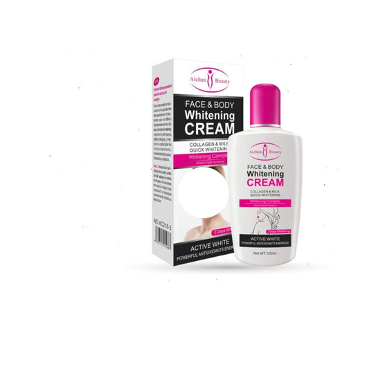 AICHUN BEAUTY 3 DAY Quick Whitening Cream 120ml Whitening Complex Collagen Milk Face & Body Cream Power Antioxidants