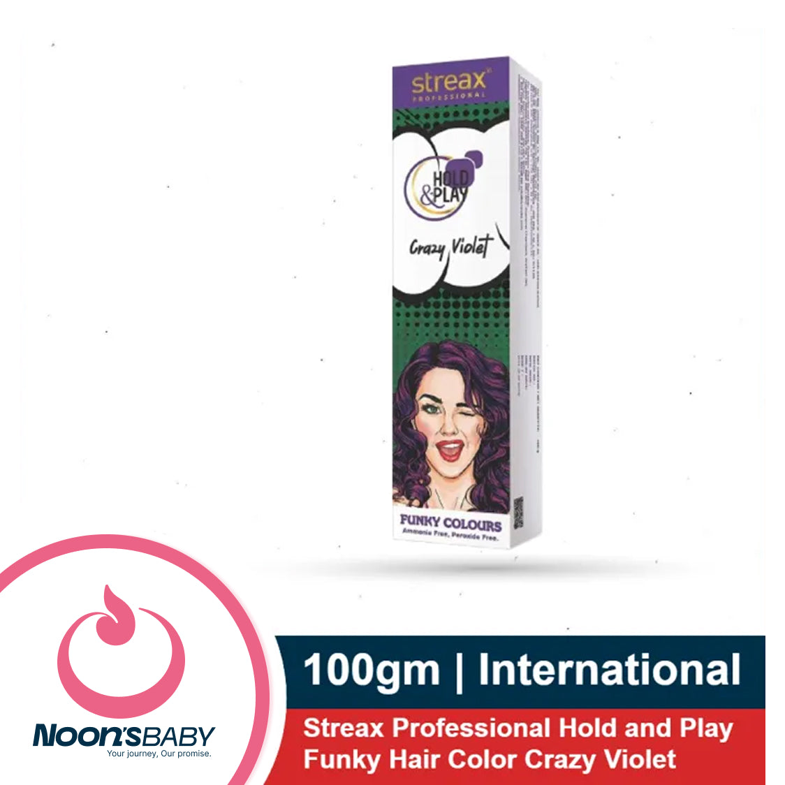 Streax Professional Hold and Play Funky Hair Color Crazy Violet (100gm)