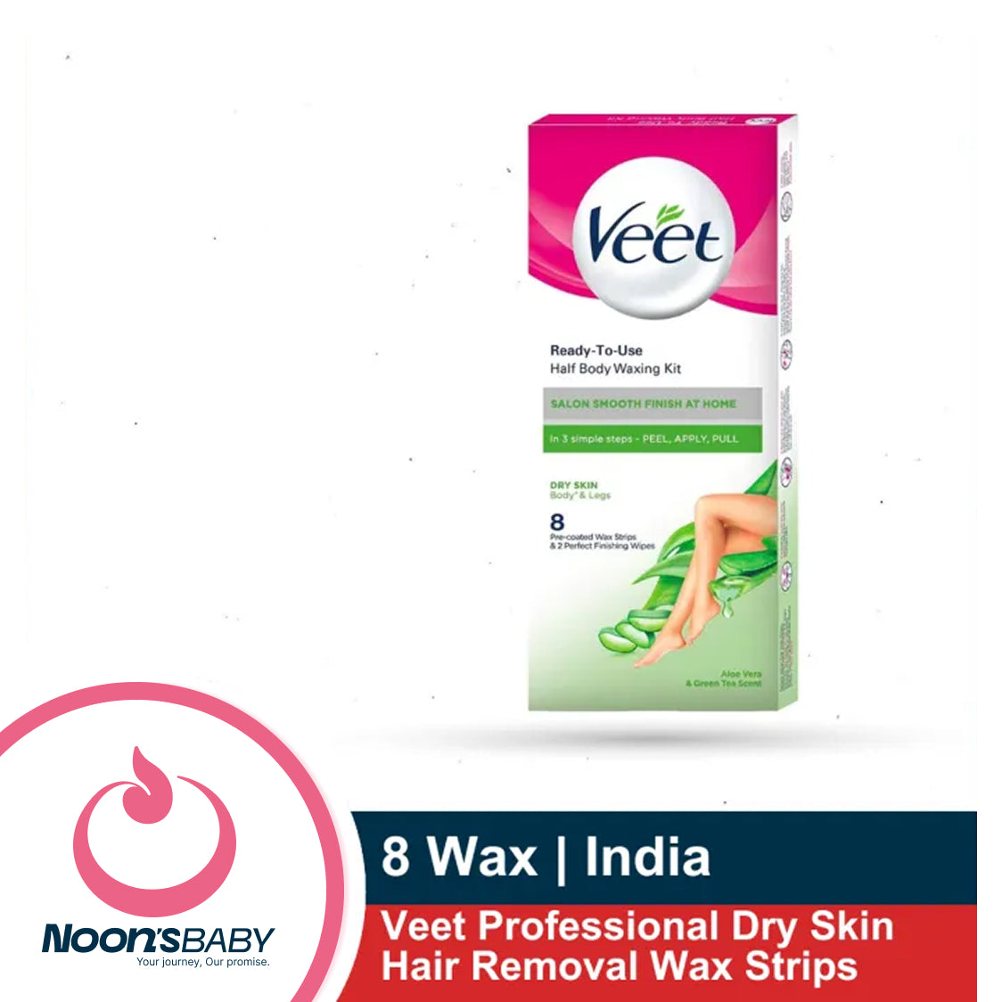 Veet Professional Dry Skin Hair Removal Wax Strips 20 Strips for Body & Legs