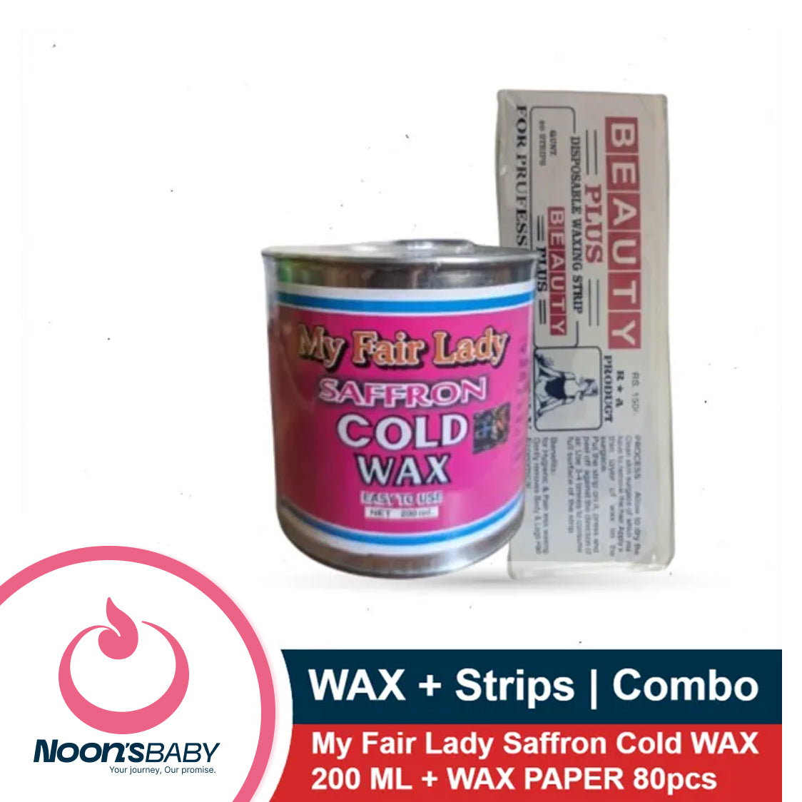 My Fair Lady Saffron Hot/ Cold Wax Easy To Use 200ml Body Hair Removal with 80pcs WAX Paper