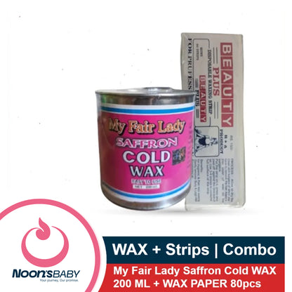 My Fair Lady Saffron Hot/ Cold Wax Easy To Use 200ml Body Hair Removal with 80pcs WAX Paper