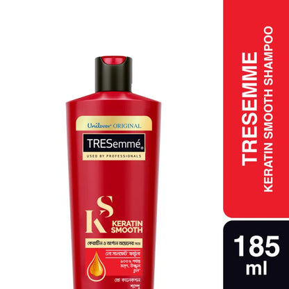 Tresemme Shampoo Keratin Smooth 580ml / 340ml / 185ml | With Keratin & Argan Oil for Straighter|| Shinier Hair - Nourishes Dry Hair & Controls Frizz|| For Men & Women | Bangladesh
