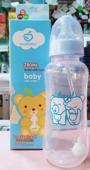 Baby Feeder AppleBear Baby Feeder Plastic Bottle with Silicone Nipple 60ml/ 150ml/ 280ml (Select Size Before Order)