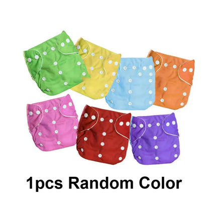 Washable Cloth Baby Diaper 1/3/5pcs with  Pad -3 Layer Multicolor Printed