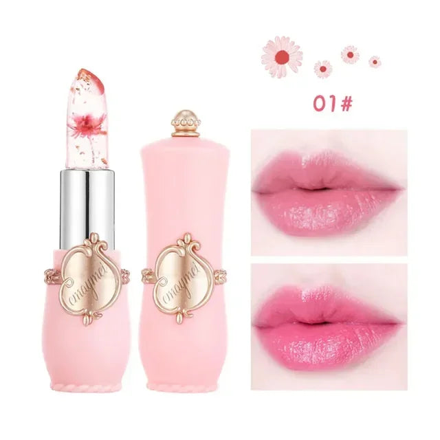 Transparent Jelly Flower Moisturizing Lipstick 6 Shades Available | Temperature Color Changing Lip Balm Long-lasting Lip Care | Lipstick for Women Daily Basic Lips Makeup Cosmetic