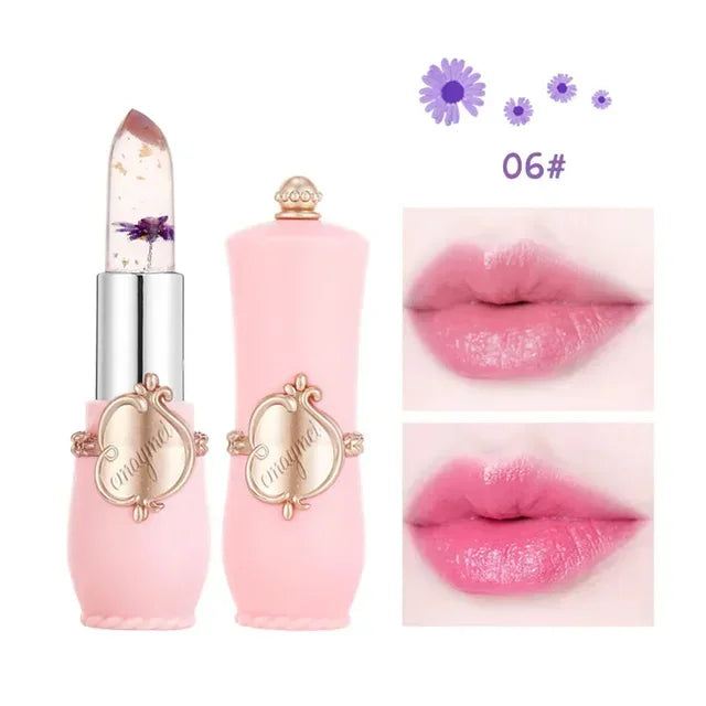 Transparent Jelly Flower Moisturizing Lipstick 6 Shades Available | Temperature Color Changing Lip Balm Long-lasting Lip Care | Lipstick for Women Daily Basic Lips Makeup Cosmetic