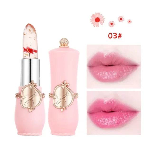 Transparent Jelly Flower Moisturizing Lipstick 6 Shades Available | Temperature Color Changing Lip Balm Long-lasting Lip Care | Lipstick for Women Daily Basic Lips Makeup Cosmetic