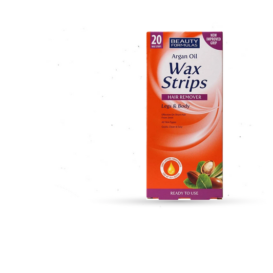 Beauty Formulas Argan Oil Wax Strips Hair Remover Legs and Body 20pcs