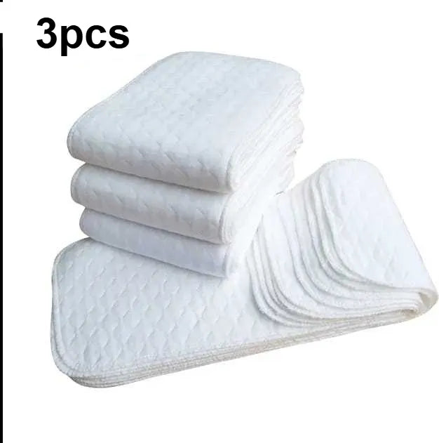 Reusable Cotton Diaper Pad for Baby 3/5/10pcs | Reusable Baby Diapers Cloth Diaper panties 3 Layer Insert 100% Cotton Washable Baby Care reusable Eco-friendly Diaper
