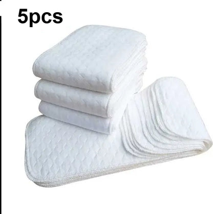 Reusable Cotton Diaper Pad for Baby 3/5/10pcs | Reusable Baby Diapers Cloth Diaper panties 3 Layer Insert 100% Cotton Washable Baby Care reusable Eco-friendly Diaper
