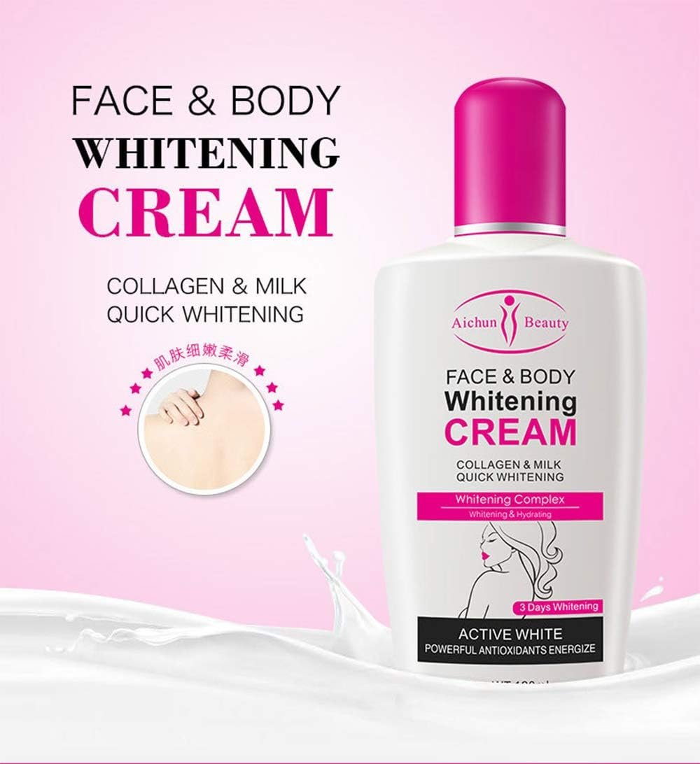AICHUN BEAUTY 3 DAY Quick Whitening Cream 120ml Whitening Complex Collagen Milk Face & Body Cream Power Antioxidants