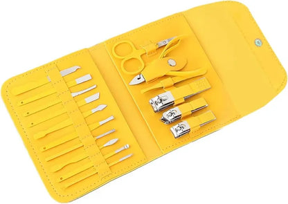 16pcs Stainless Steel Portable Nail Clipper Set Professional Pedicure Kit Beauty Manicure Set | Multicolor