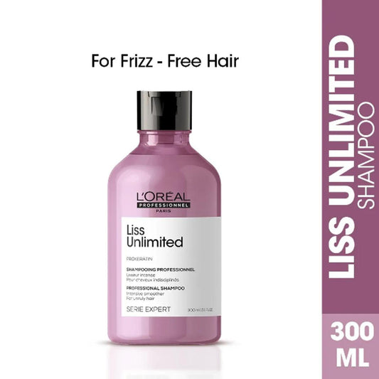 L'Oreal Professionnel Liss Unlimited Shampoo - 300ml with Pro-Keratin and Kukui Nut Oil