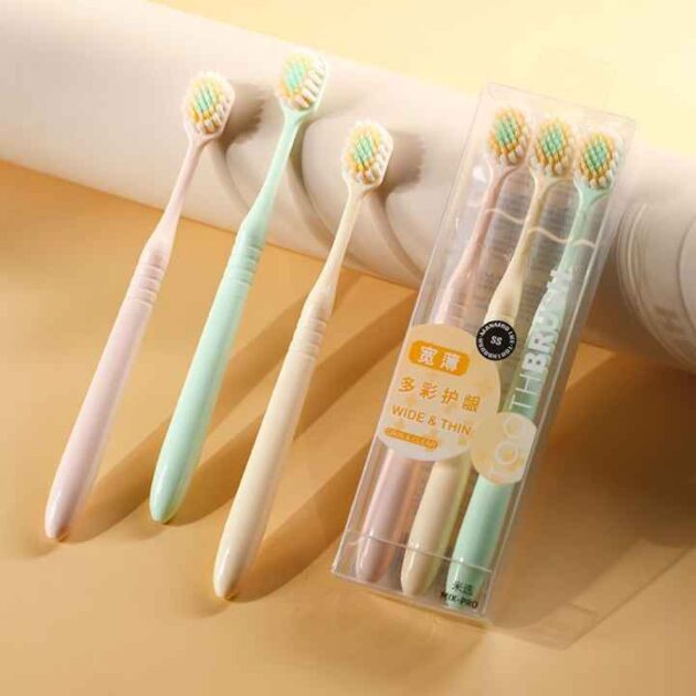 Soft bristled toothbrush for mom and dad